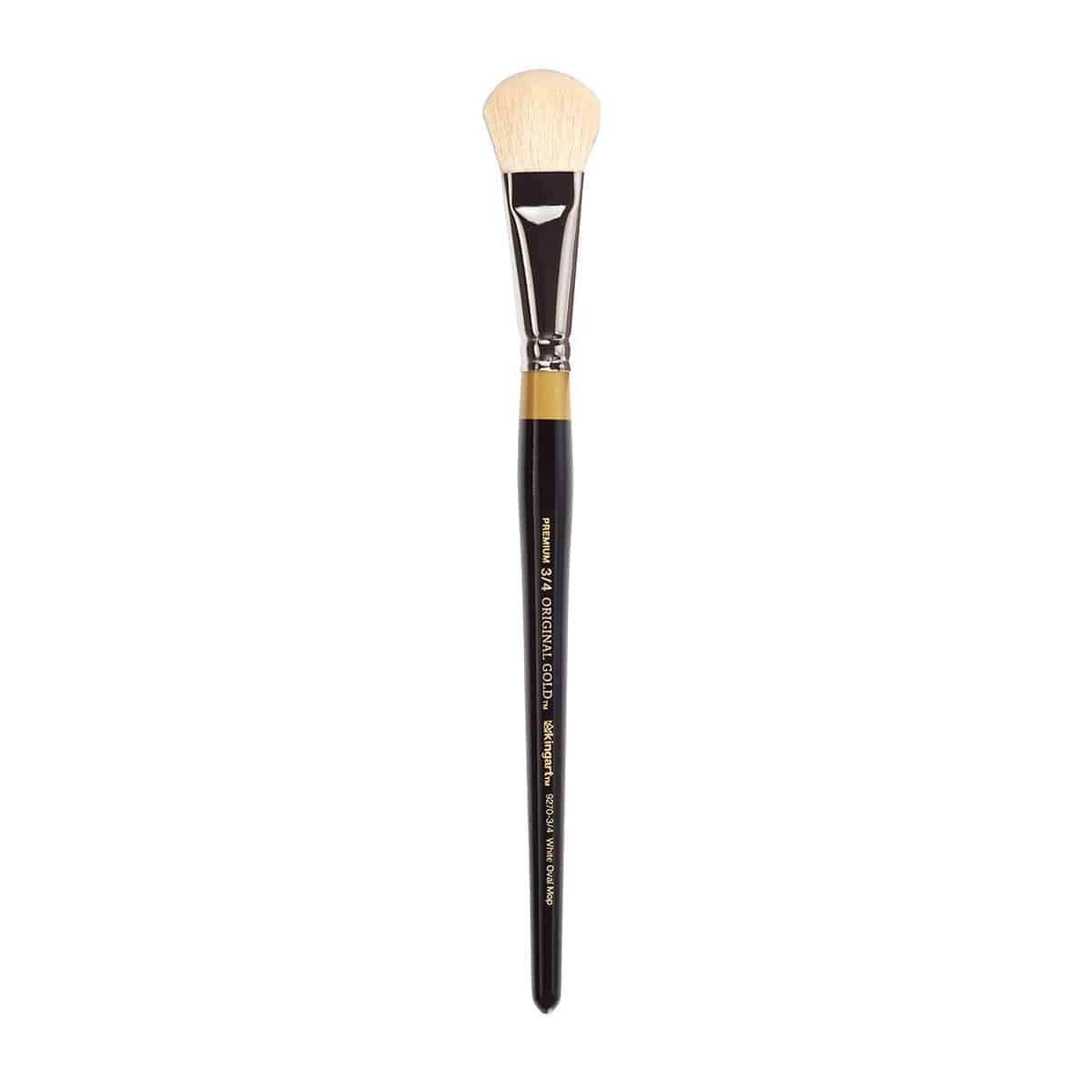 KINGART 3 4 Oval MOP Artist Brush Metal Black Inch Standard Decorative Premium
