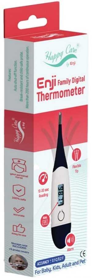 Enji Family Digital Thermometer: Oral, Rectal, Underarm - Baby, Adult, Pet