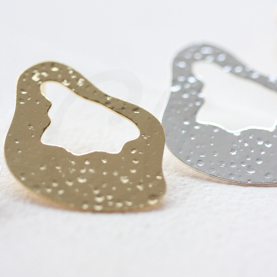 One Pair Premium Plated Brass Earring Post with Sterling Silver Pin (4598C)