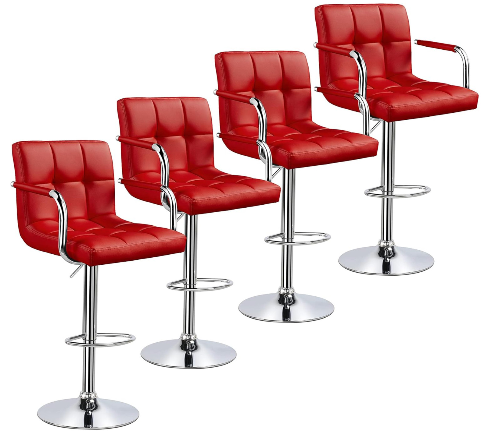 Taburetes De Bar Bancos Para Barra De Cocina Sillas Red Barstools Set of 4 NEW