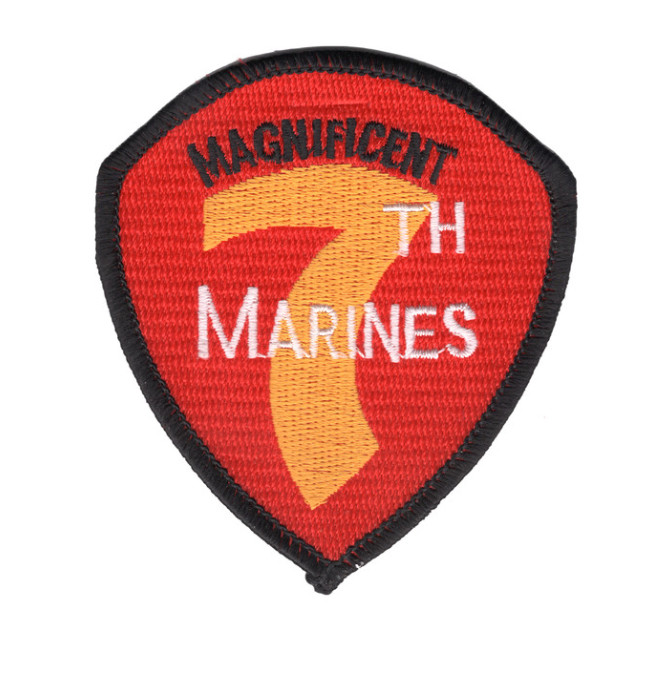 3.37" 7TH MARINE REGIMENT MAGNIFICIENT SEVEN MARINE CORPS EMBROIDERED PATCH