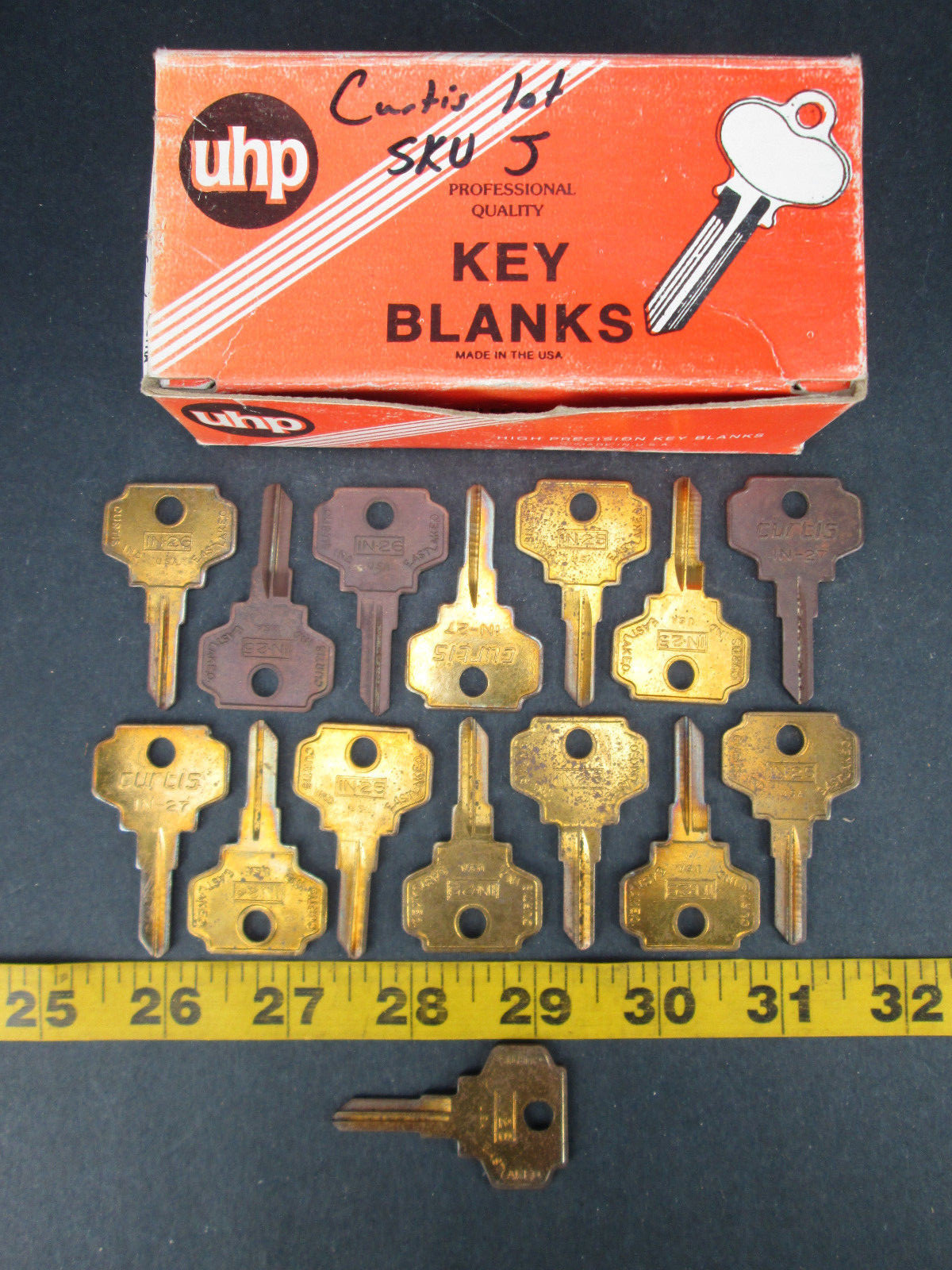 Lot of 15 Assorted Brass Key Blanks Curtis New Old Stock Free Shipping SKUJGS
