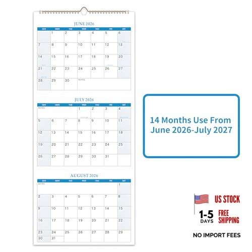 3 Month Calendar 2026-2027 Wall Calendar, Three Month Vertical Calendar from