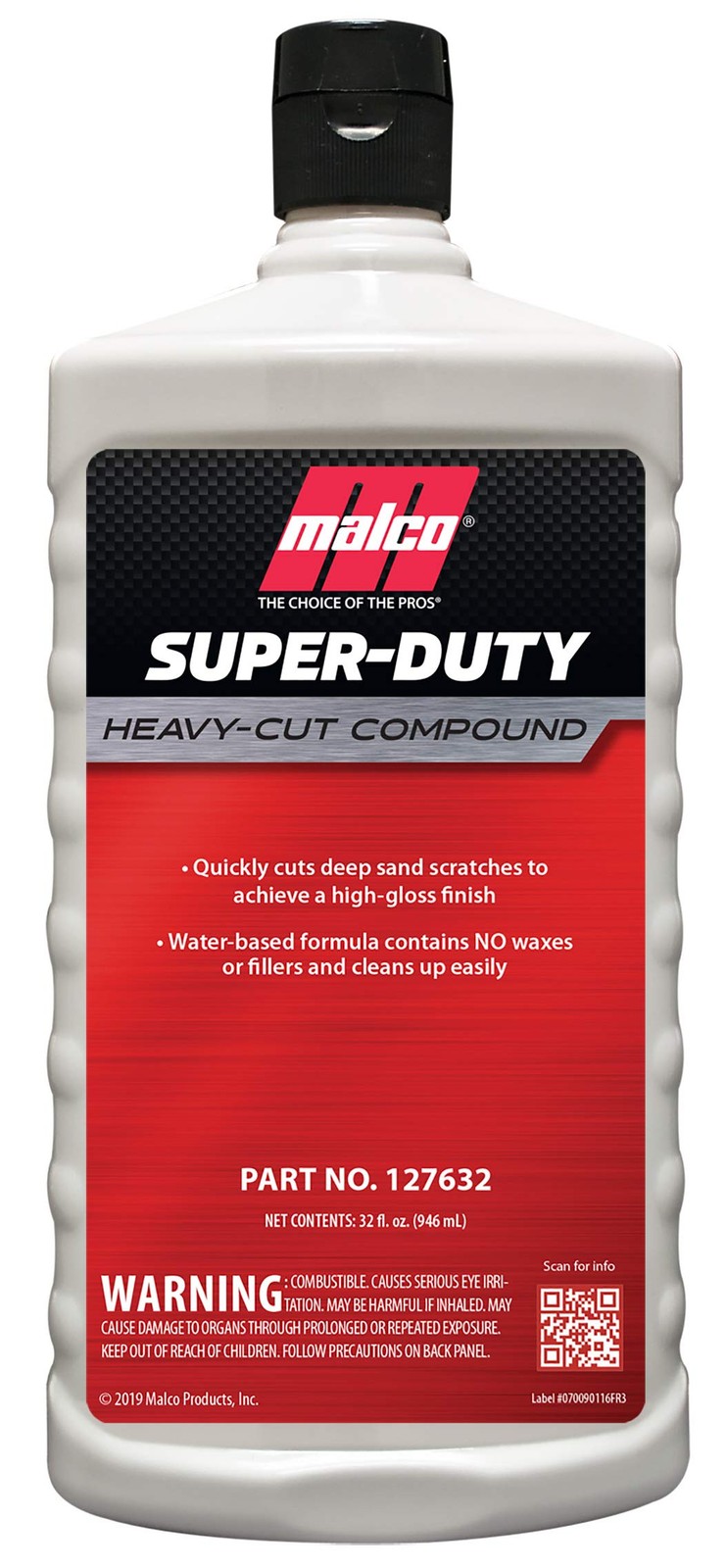 Malco Super Duty Heavy Cut Compound - Professional Cutting, Polishing 32 Oz.