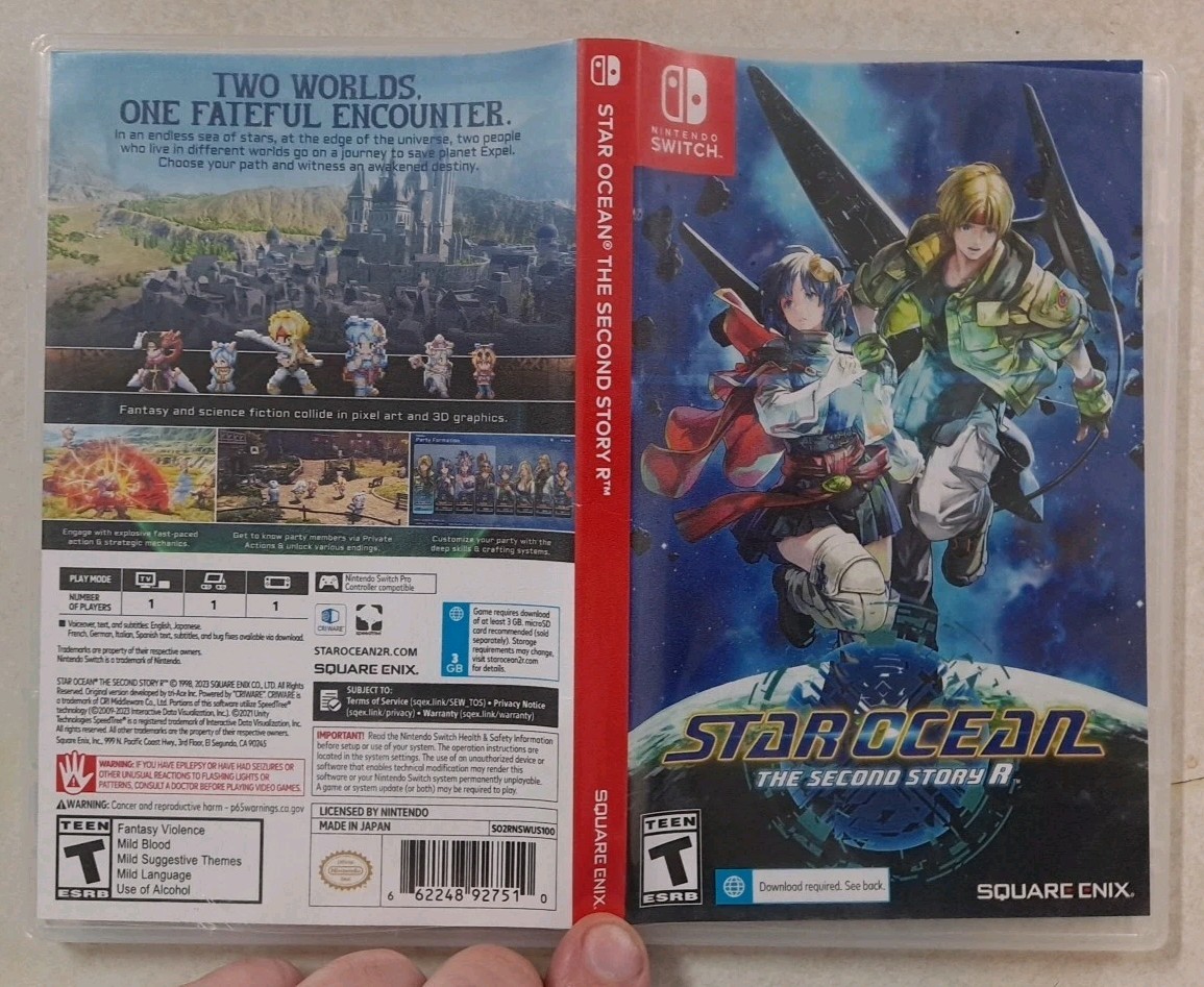 Star Ocean The Second Story R (Nintendo Switch) Replacement Case - No Cartridge