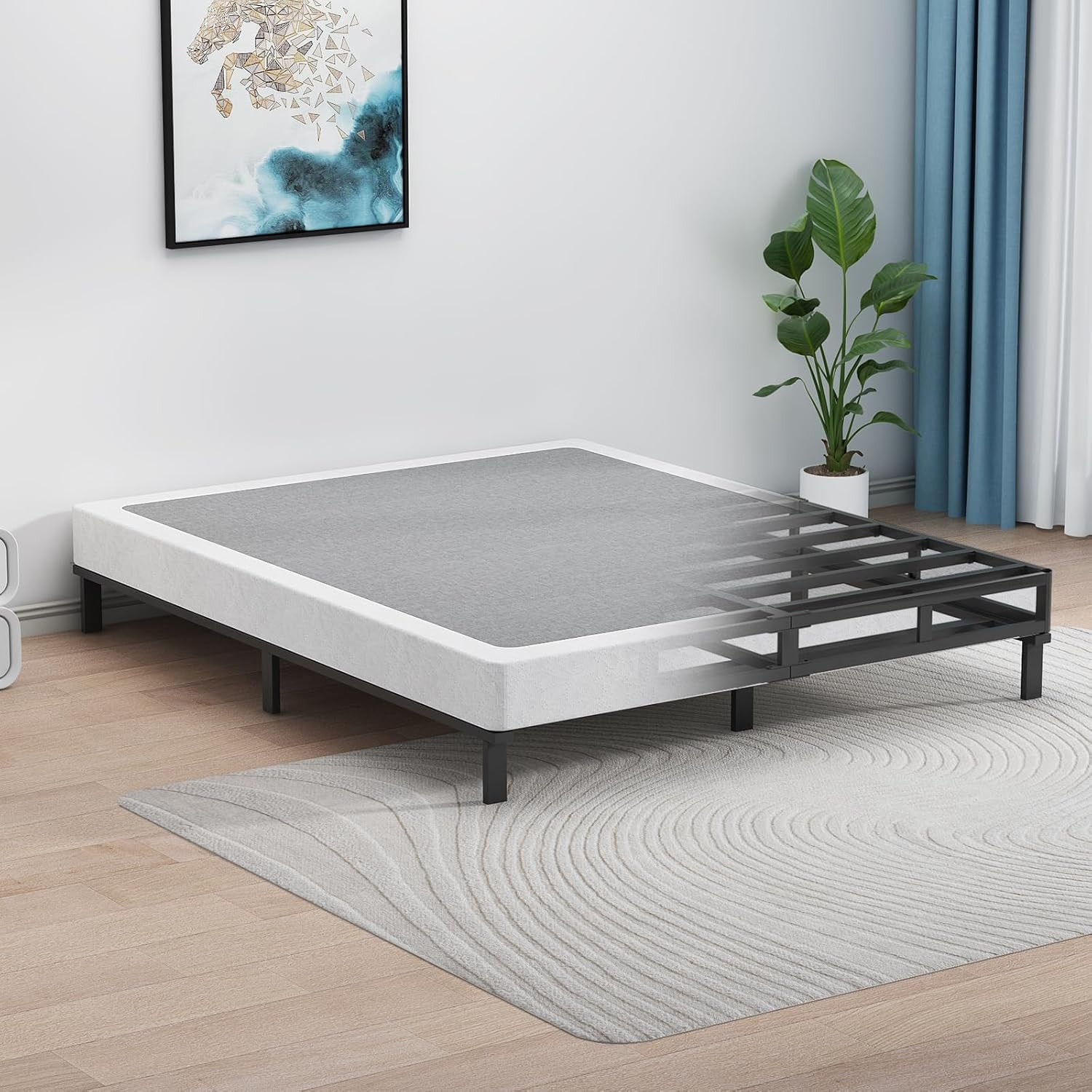 Low Profile 2" King Box Spring - Heavy Duty Metal Support, Easy Assembly