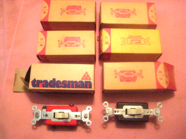 Vintage  Lot Light Switches Quiet Light Switches Lot of 6 Old Stock New In Boxes