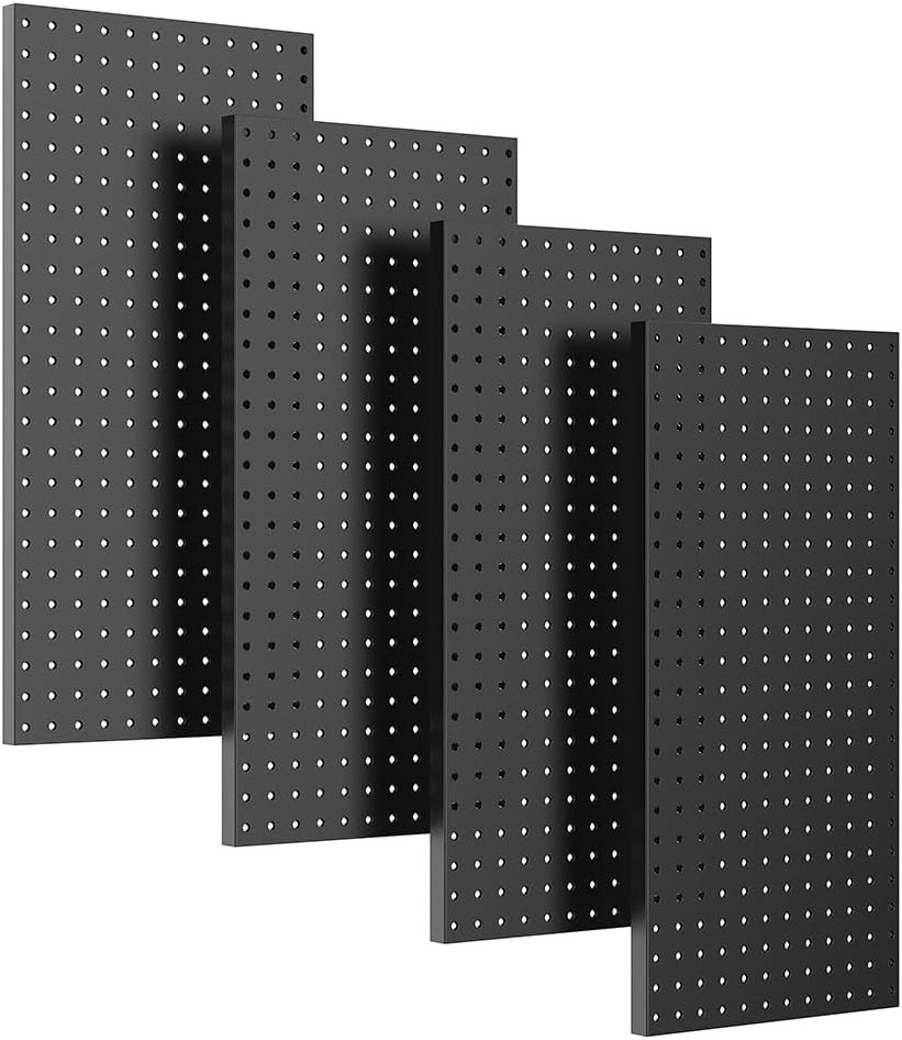4 Pcs Rust-Resistant Metal Pegboard Wall Panels for Efficient Tool Storage