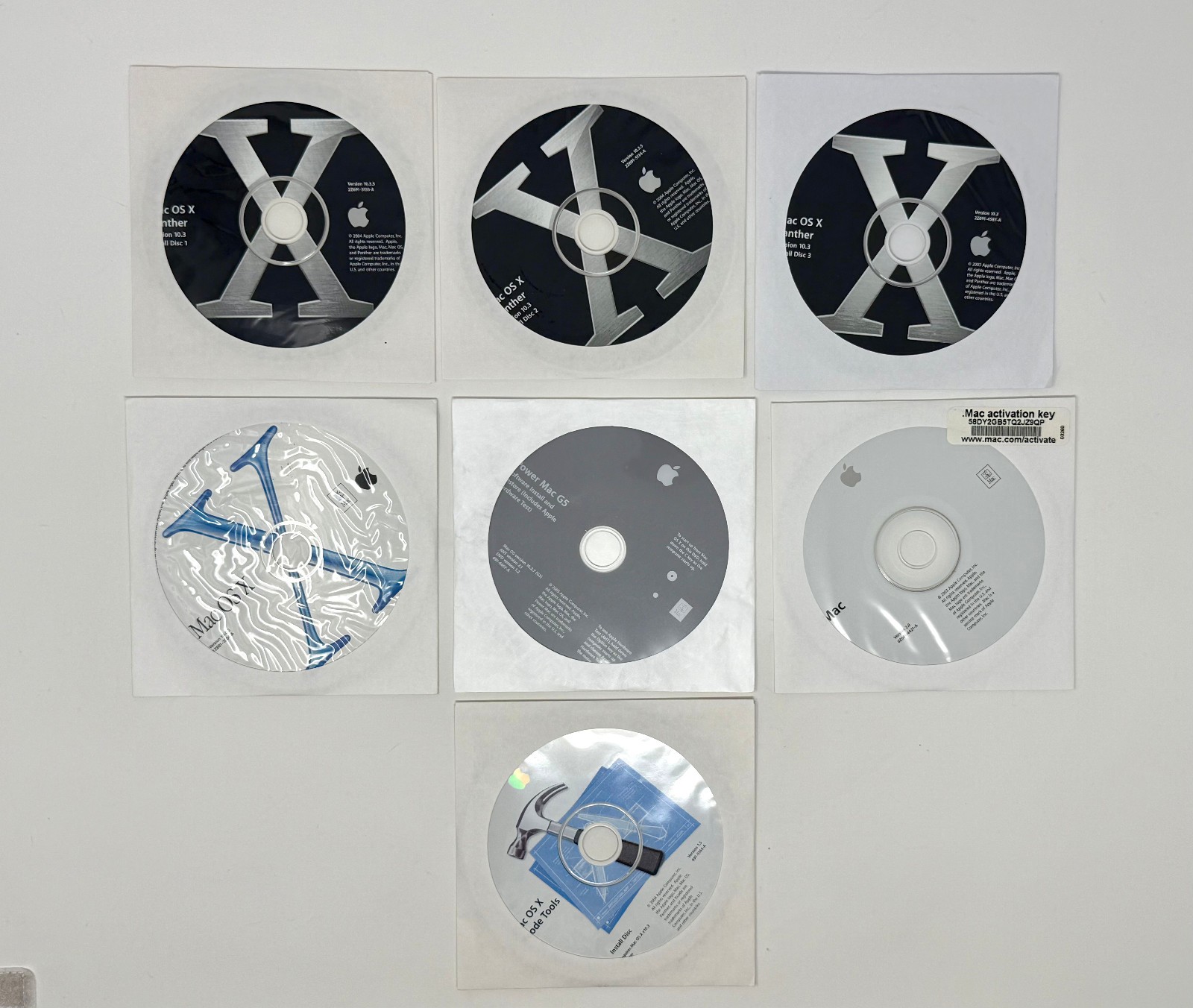 Vintage Apple Mac OS X Install Disc Lot of 7 CDs