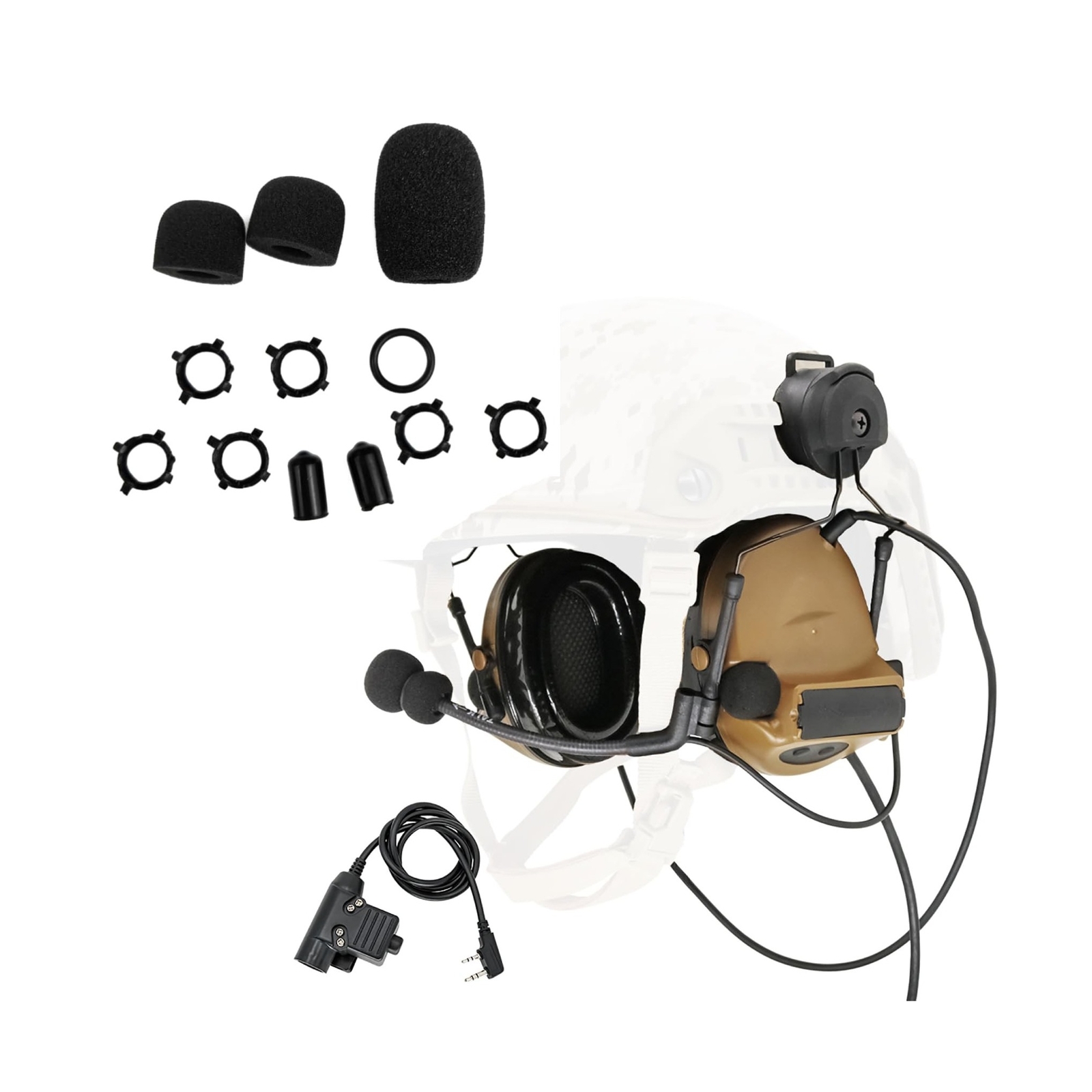 Tactical Headset with ARC Rail Adapter Hearing Protection, Replacement Cover ...