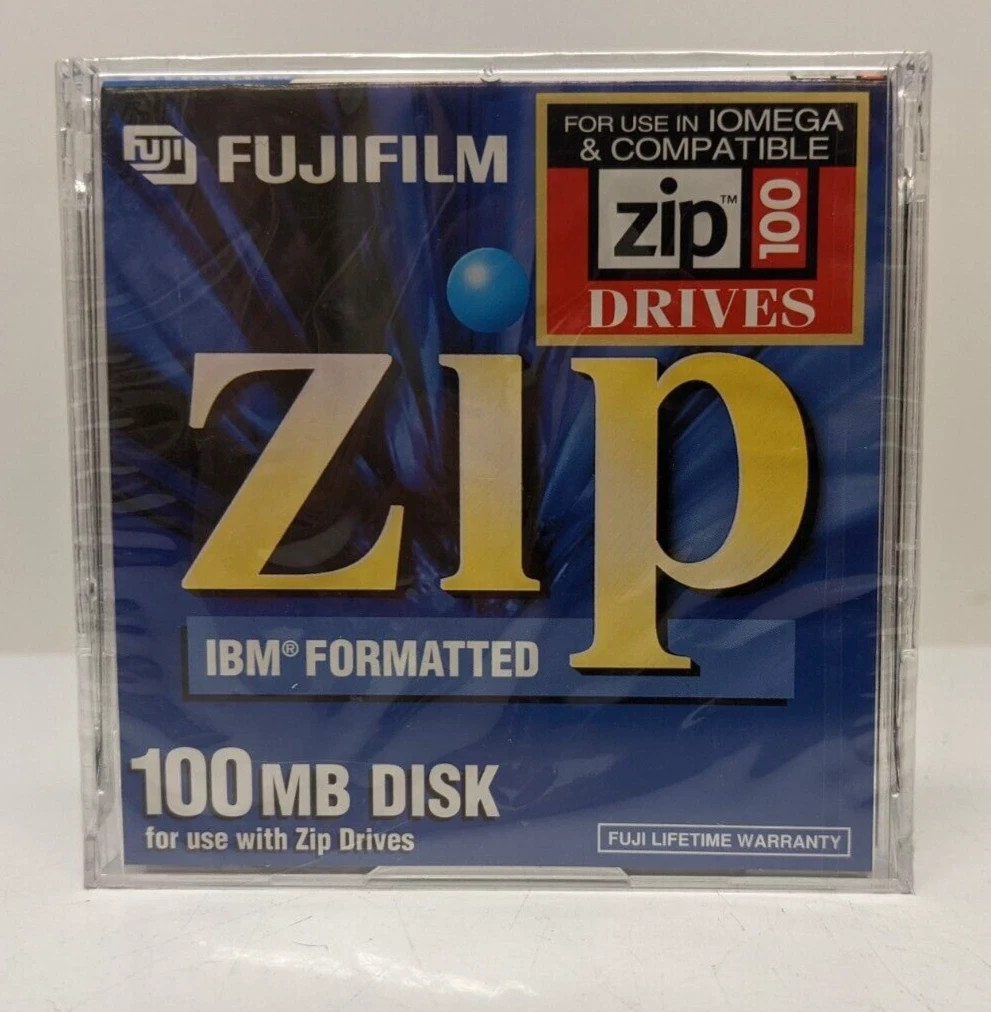 NEW FujiFilm Zip Disks IBM Formatted 100 Mb Disk  Factory Sealed