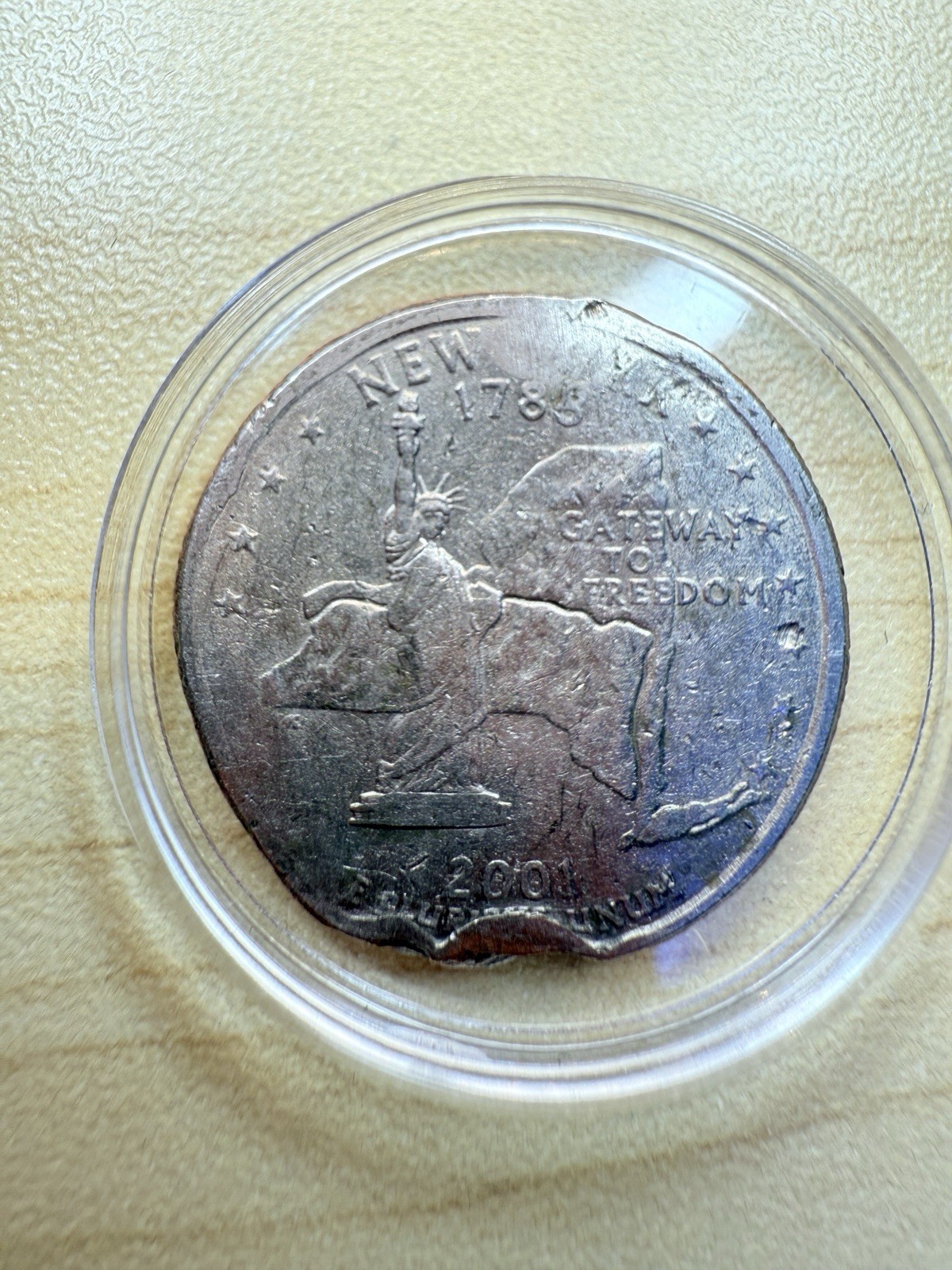 2001 New York Quarter With MAJOR Errors From Mint On Front And Back!!! RARE