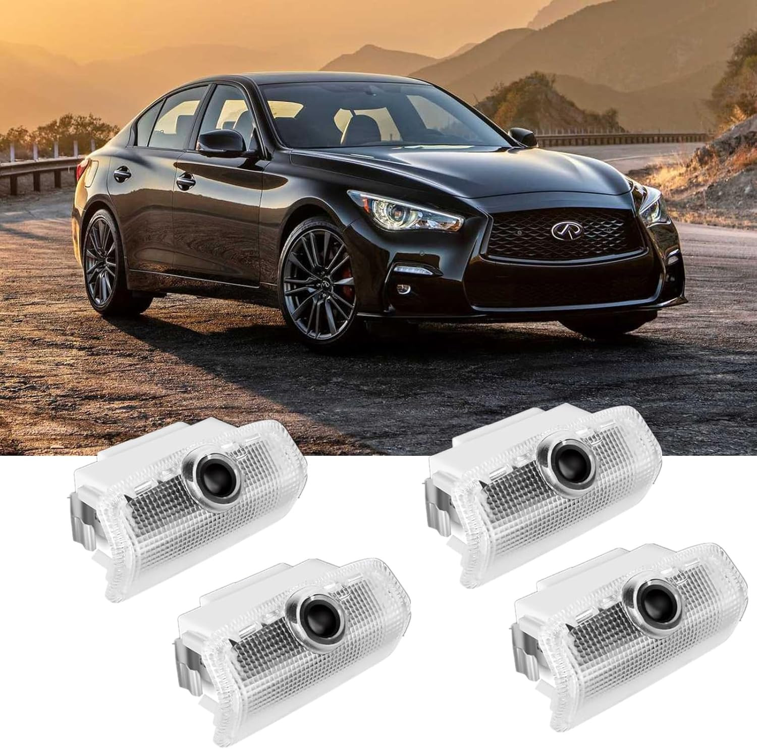 Never Fade Car Door Lights Logo, Compatible with Infiniti: Q40/50/60/70,QX50/56/