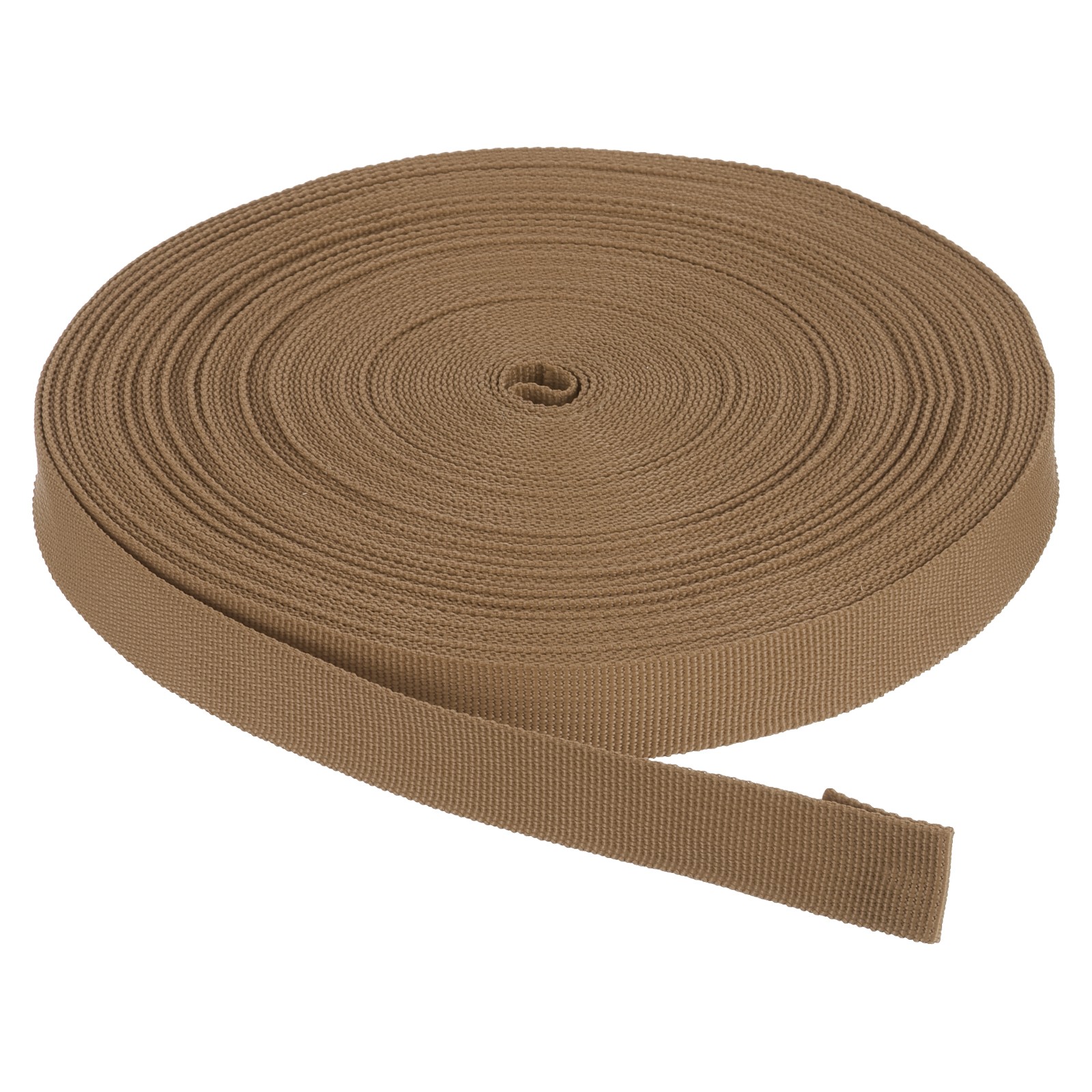 Nylon Webbing Strap 50 Yards 7/8" Polypropylene Lightweight Strap Light Coffee