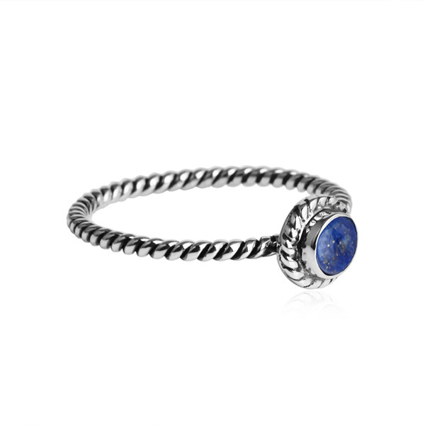 Lapis Lazuli Gemstone 925 Sterling Silver Oxidized Handmade Designer Ring