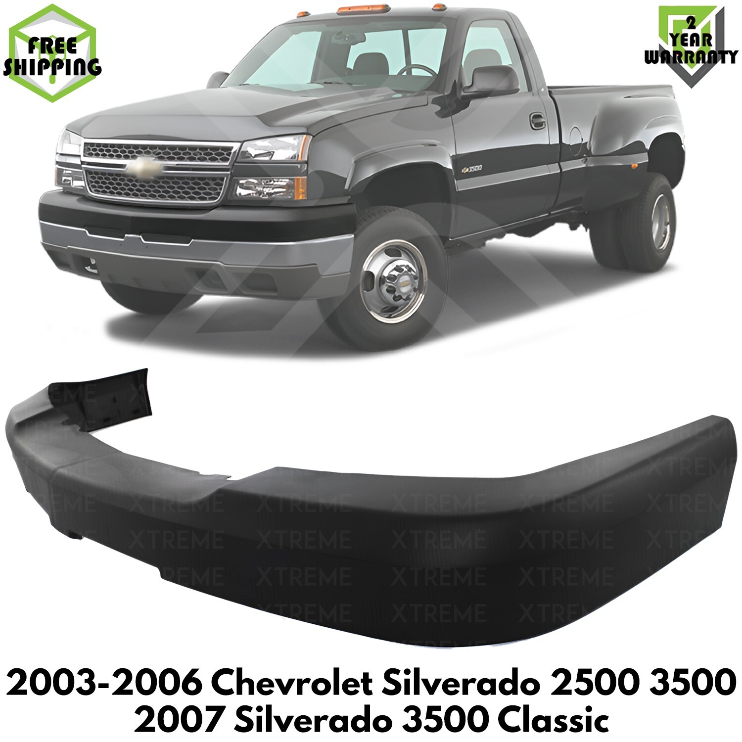 Front Bumper Upper Cover For 2003-2006 Chevrolet Silverado 2500 HD 3500