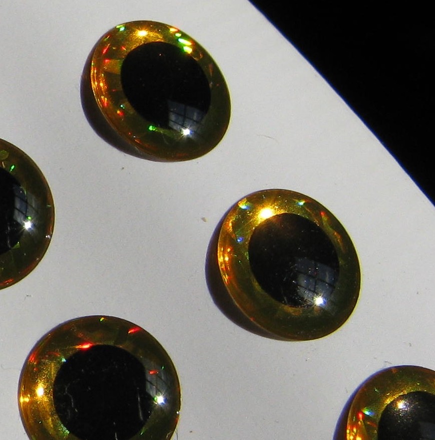 Gold Hologram Epoxy Eyes Fly Tying Lures Crafts - Lot of 540 7.5 mm