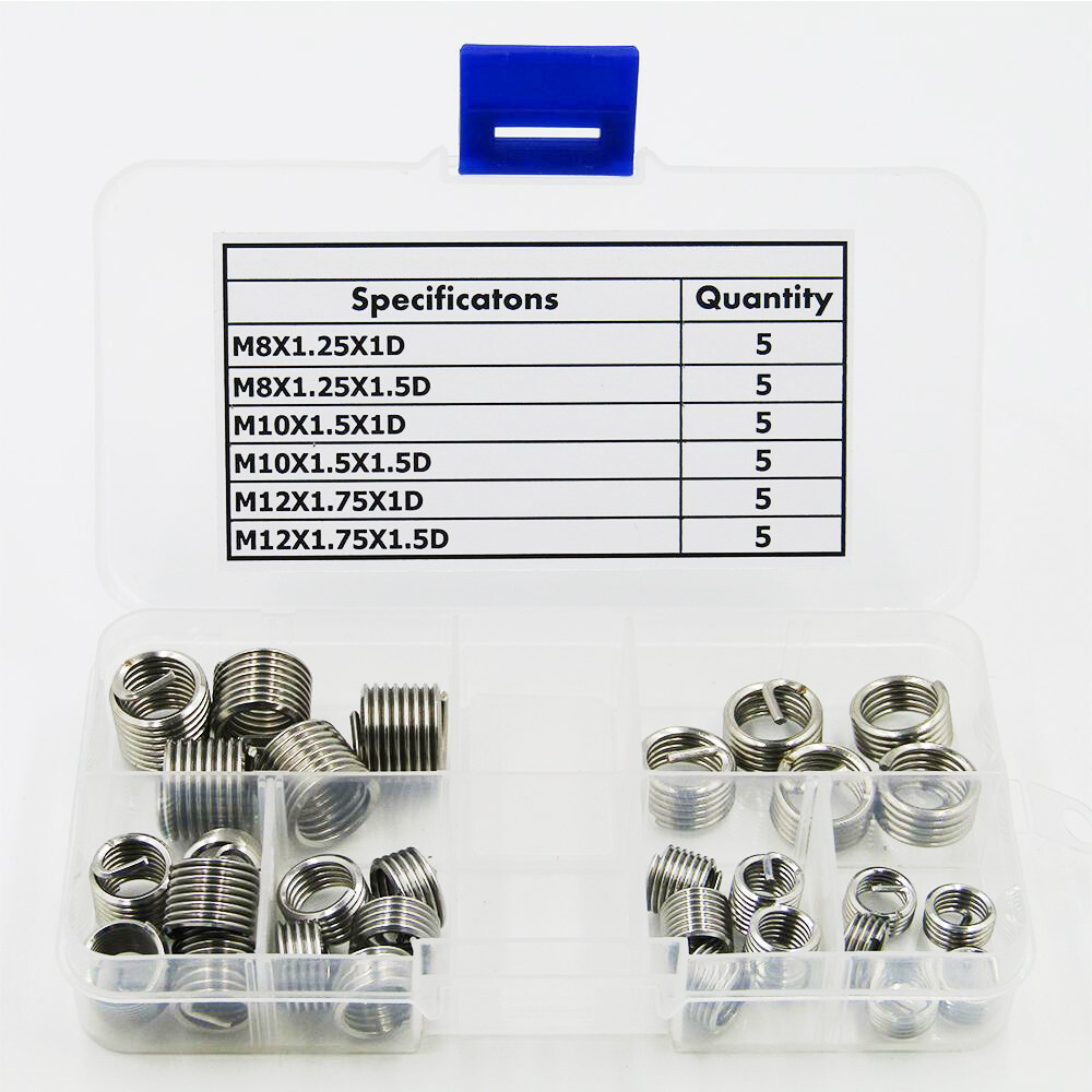 30pcs Stainles Steel Thread Repair Insert Assortment Kit M8 M10 M12