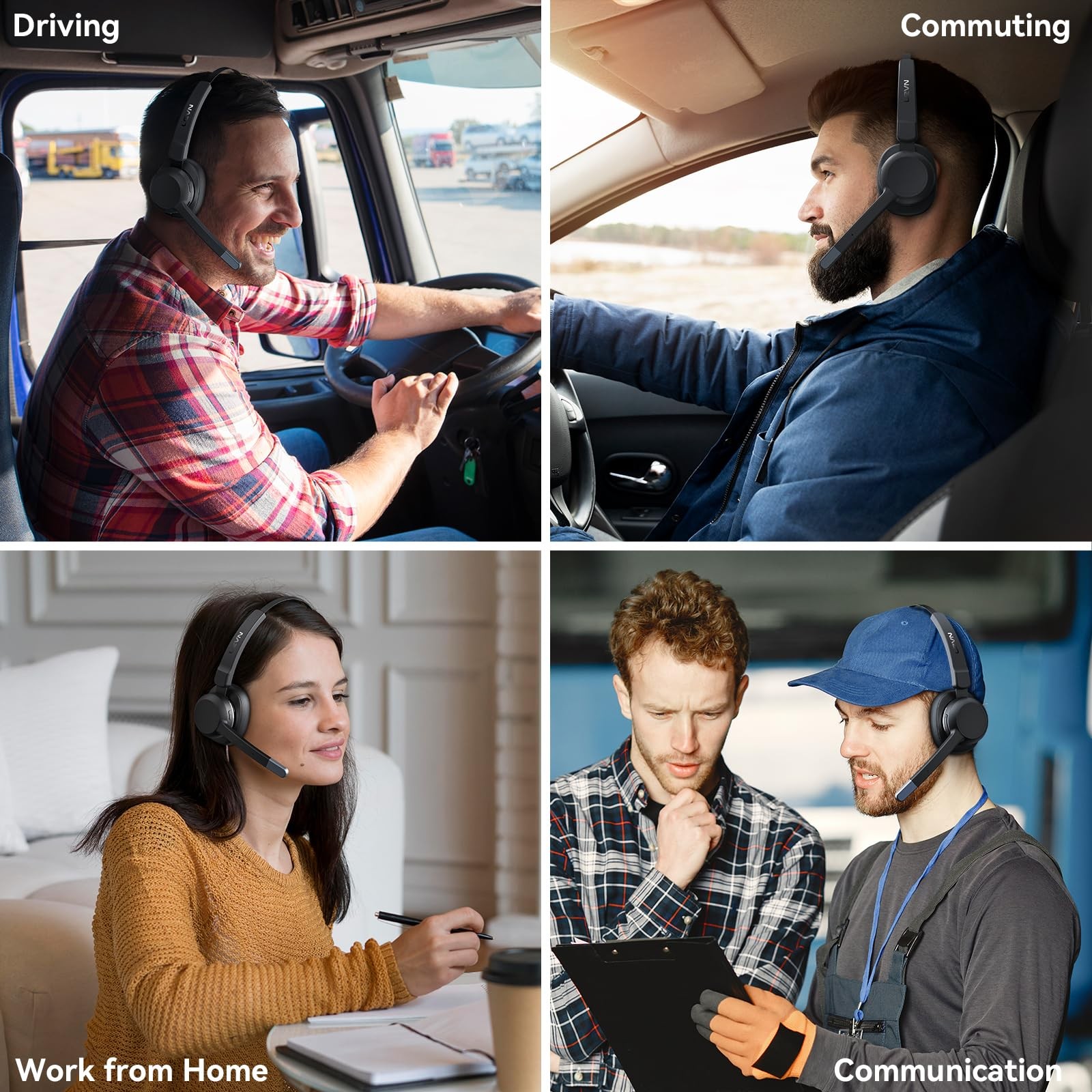 Trucker Headset, Trucker Bluetooth Headset with Noise Cancelling Microphone &...