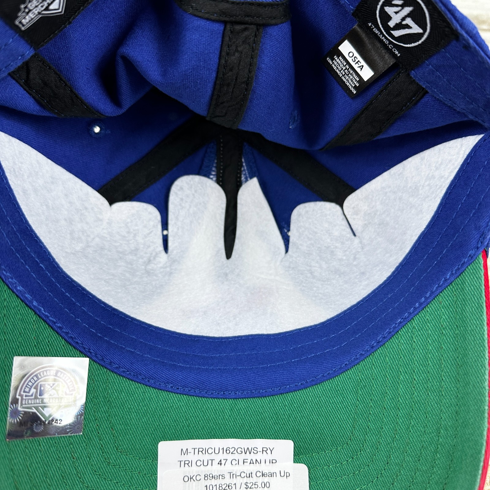 OKC 89ers Abner 47 Clean Up Mens Strapback Hat Comets Dodgers MiLB Throwback