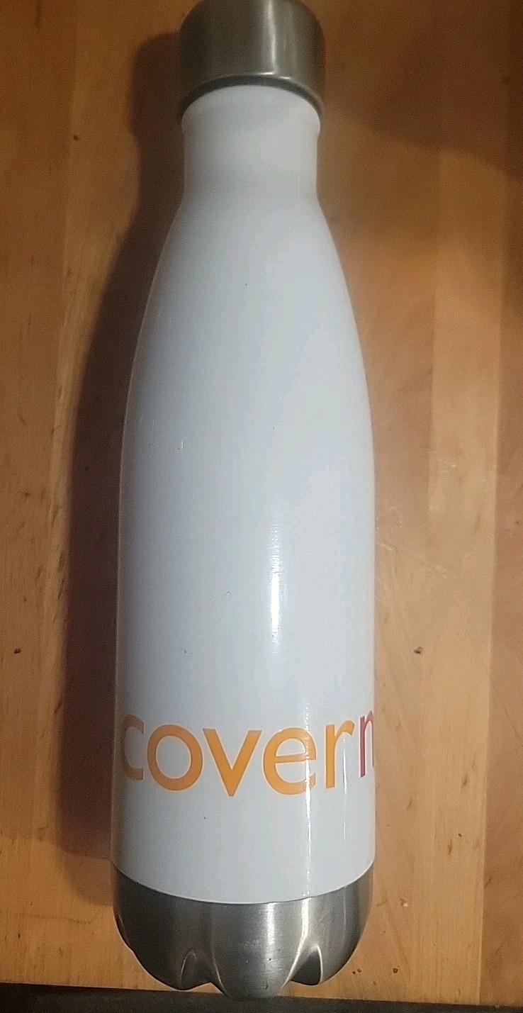 USED X ETS EXPRESS 17oz WHITE Stainless Steel HYDRATION Bottle NEXINFO ORACLE