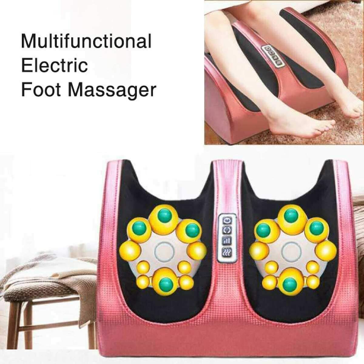 Shiatsu Electric Foot Calf Massager with Hot Compress Heating Therapy Kneading