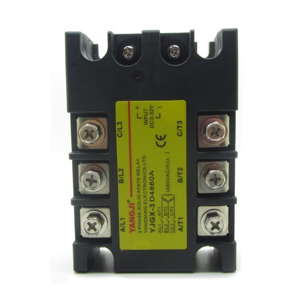 Solid State Relay 60A 3 Phase SSR DC Control AC In DC3-32V Out AC24-480V D4860A