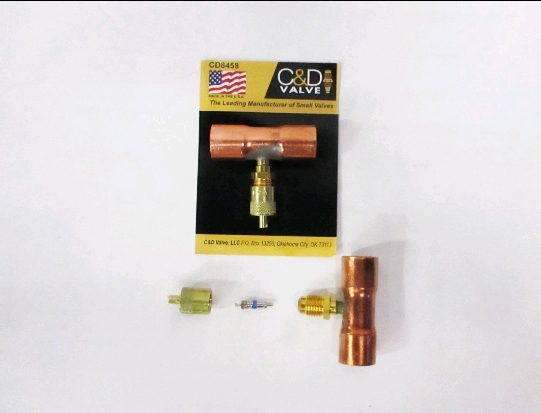 C&D Copper Access Tee Valve 5/8" CD8458 Package of 2