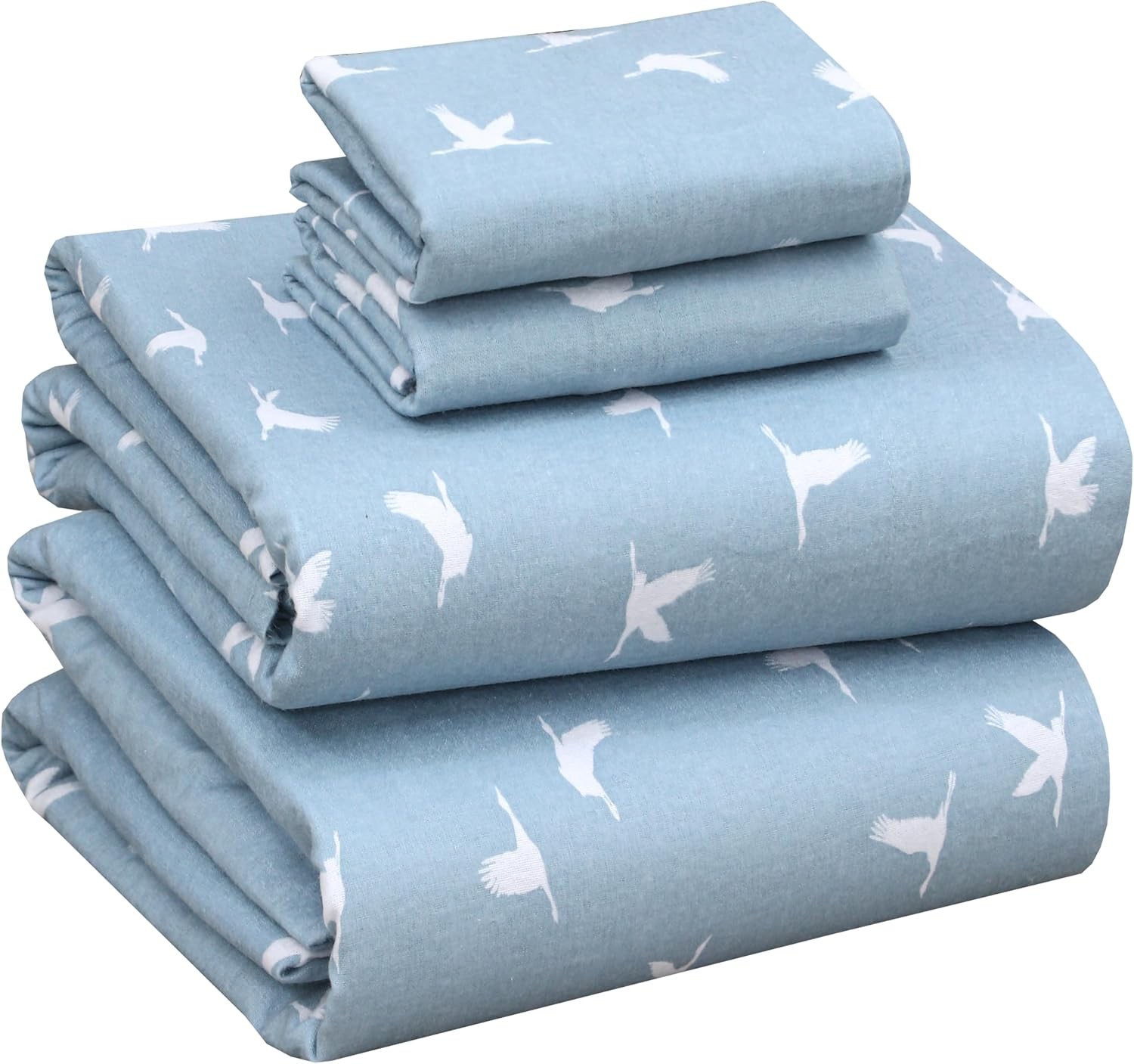 Flannel Sheets Twin Size 100% Cotton Double Brushed Twin Sheets Set Deep Pockets