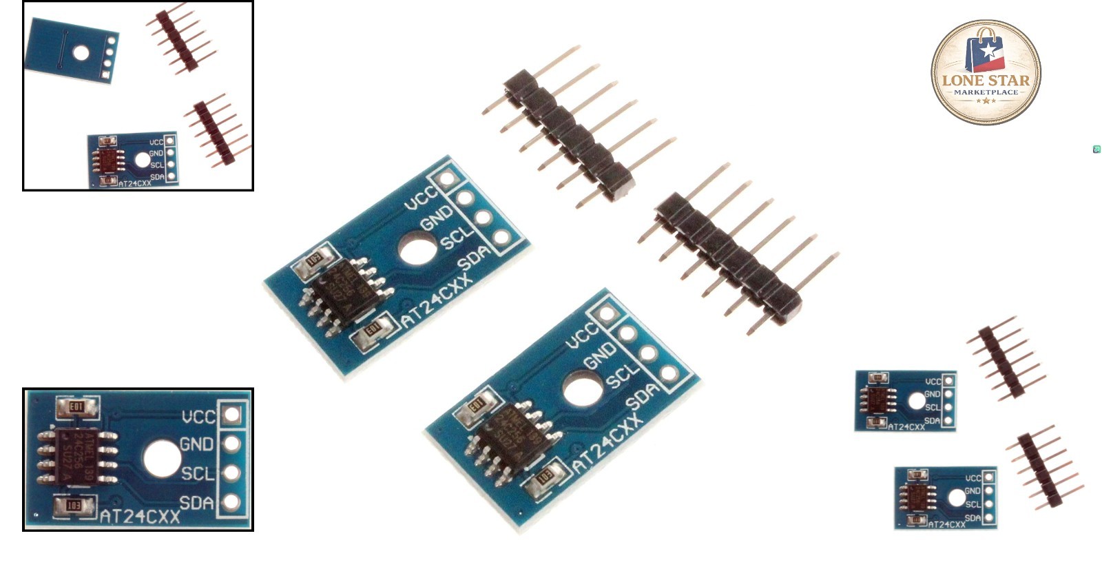 2x AT24C256 EEPROM Memory Modules - Compact Design for Enhanced Projects