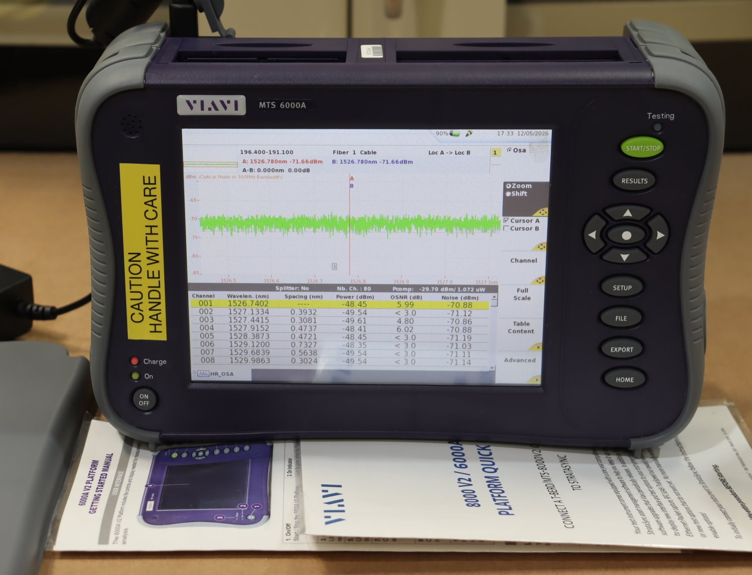 Viavi OSA-610 High-Resolution C-Band Optical Spectrum Analyzer w/MTS6000Av2 GOOD
