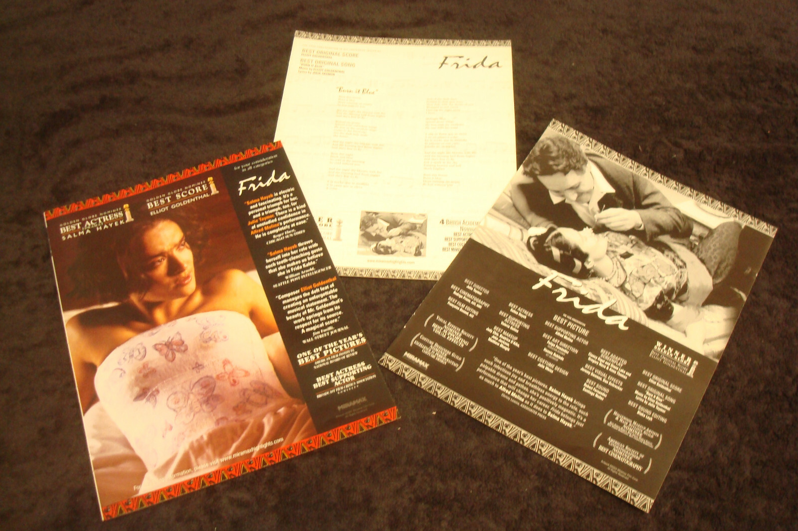 FRIDA 2002 three Oscar ads Salma Hayek as Frida Kahlo, Alfred Molina, Best Song