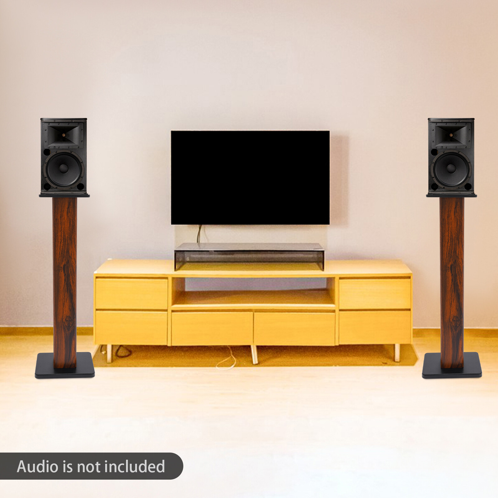 35.4 "Wood Bookshelf Speaker Stands Studio Monitor Speaker Stand Column, Pair DE