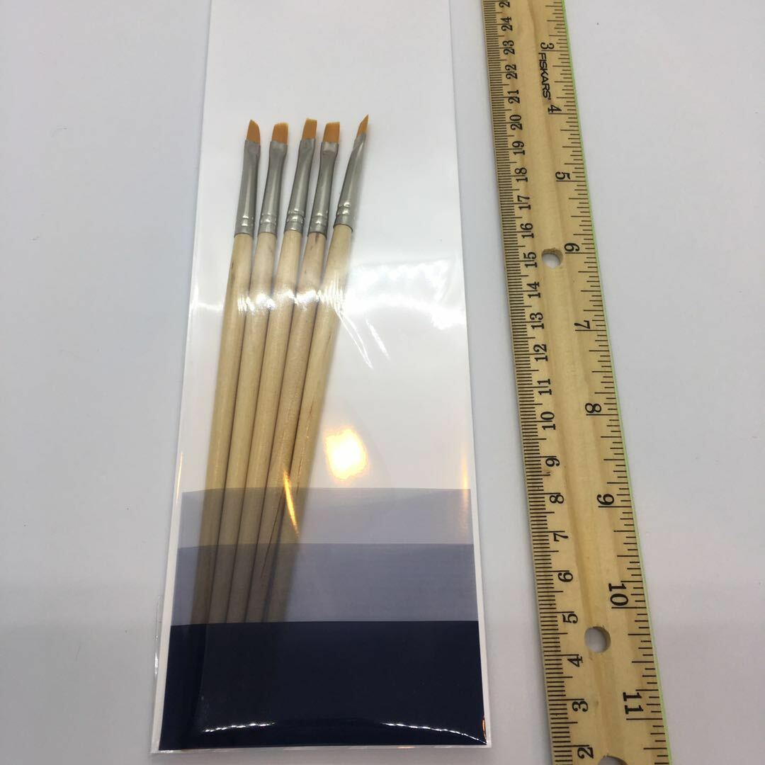 XDT Angular Tip Nail Art Paint Brush 5 Pc Set #000 Fine Micro Detail