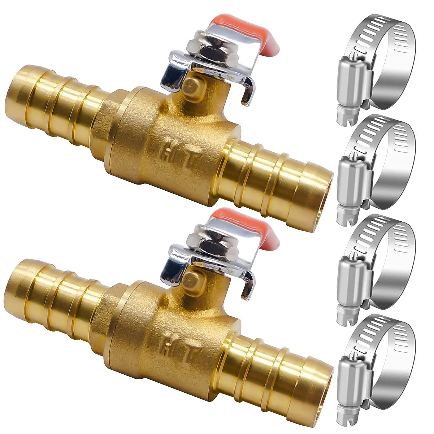 1/2 Inch Mini 2 Way Brass Barb Air Ball Valve for Water Gas Fuel Shut Cut off 16