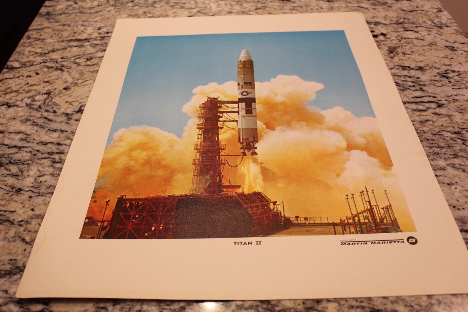 Vintage Lockheed MARTIN MARIETTA Titan II Denver Rocket Launch Poster NASA 24x20