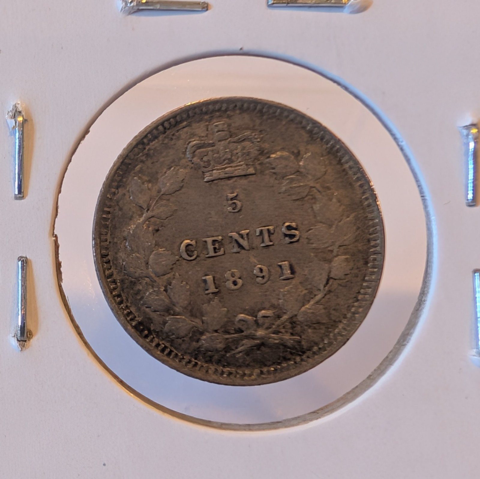 1891 Canada 5 Cents AU Km#2