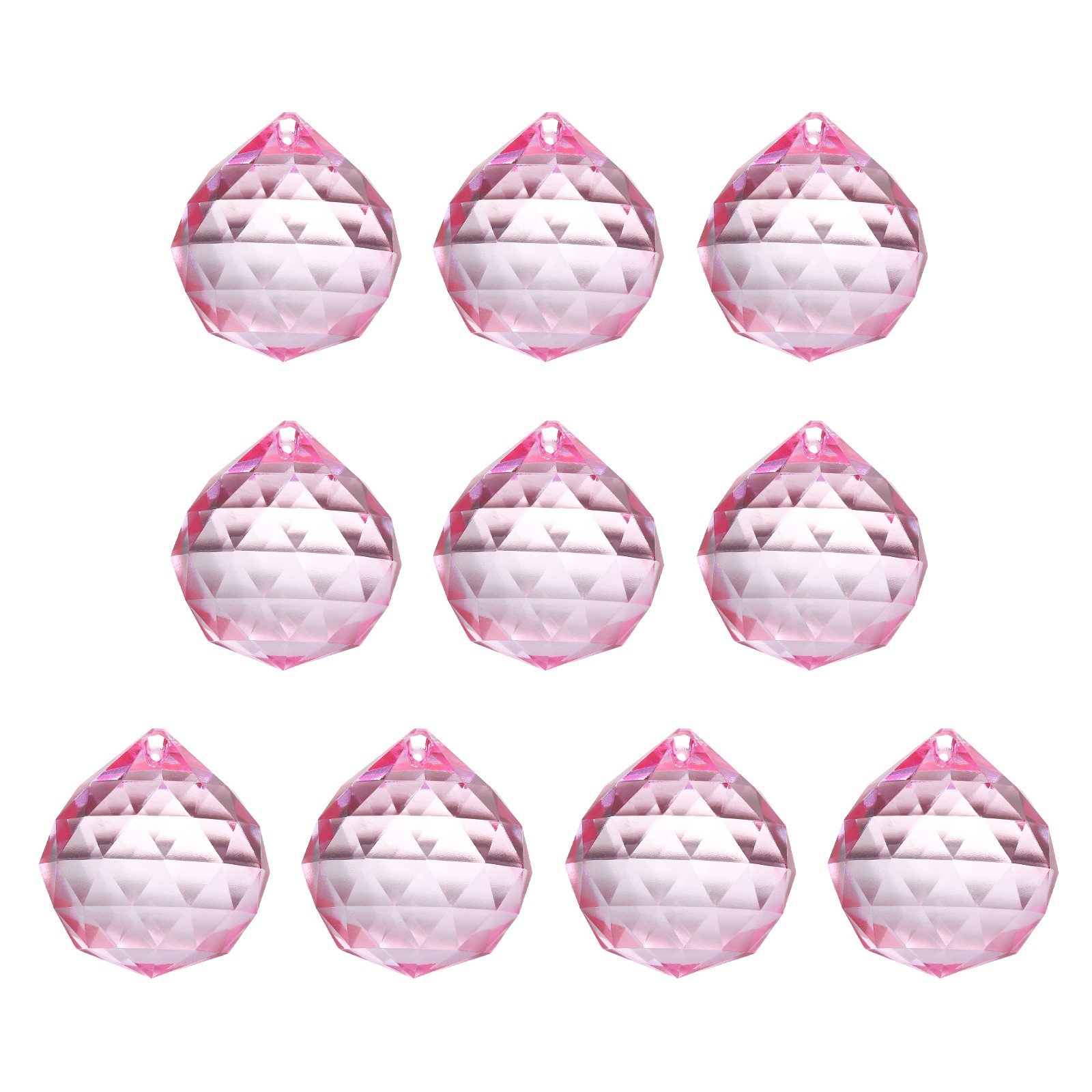 10 Pack 18mm / 0.71Inch Crystal Ball Prisms, Pink
