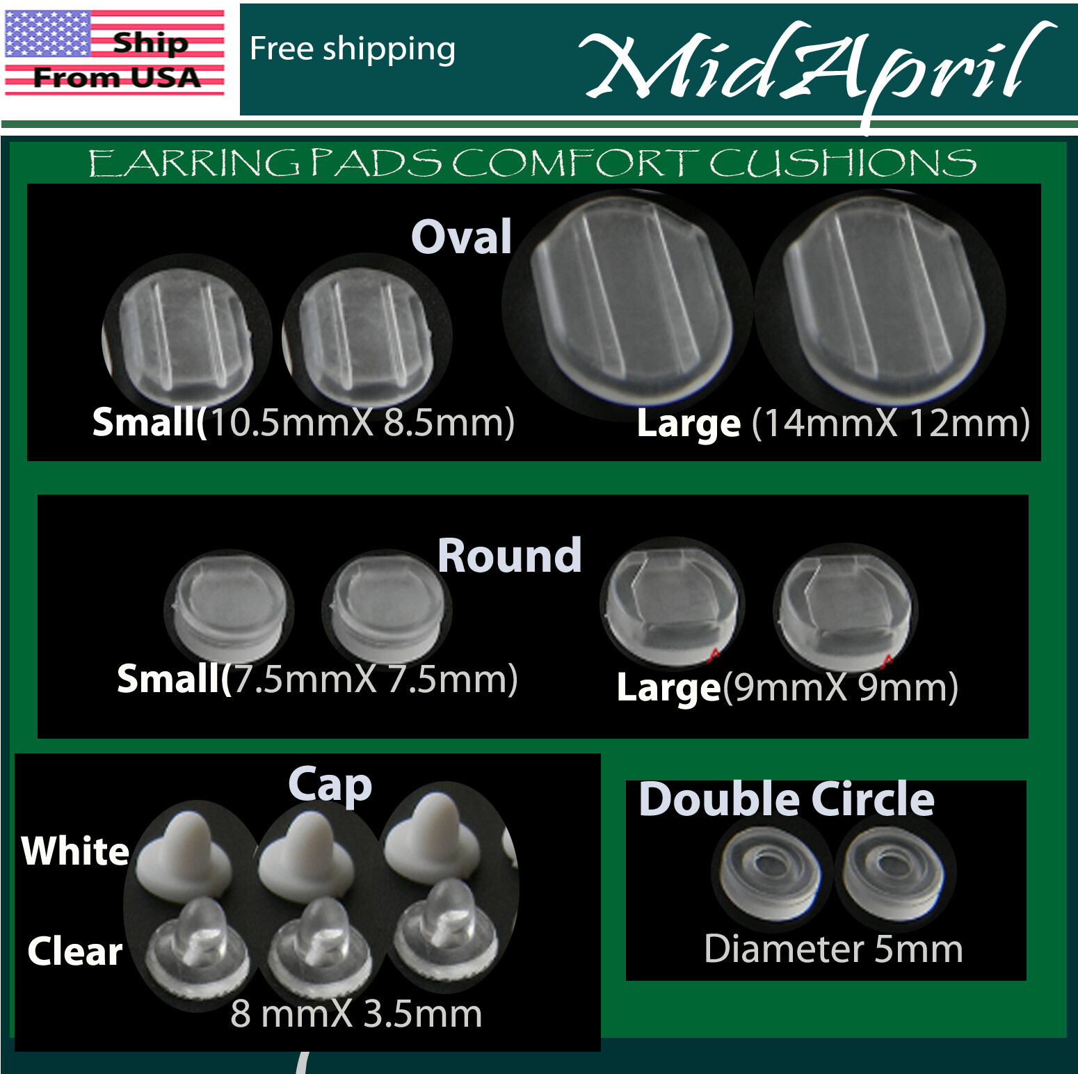 EARRING PADS COMFORT CUSHIONS for CLIP ON EARRING CONVERTERS
