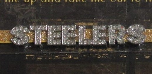 NFL Pittsburgh Steelers Gold Glitter Fashion Team Bracelet by Wordables