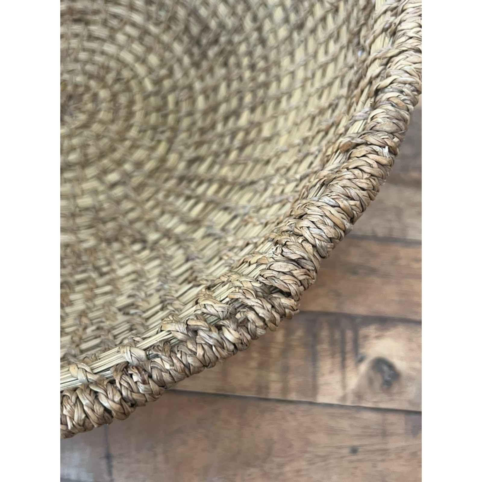Handwoven Large Rattan Wicker Basket 15" Brown Tan