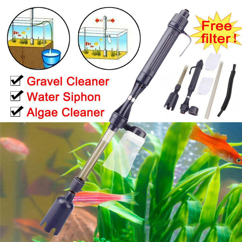 Electric Aquarium Fish Tank Gravel Cleaner Automatic Water Changer Filter Vacuum