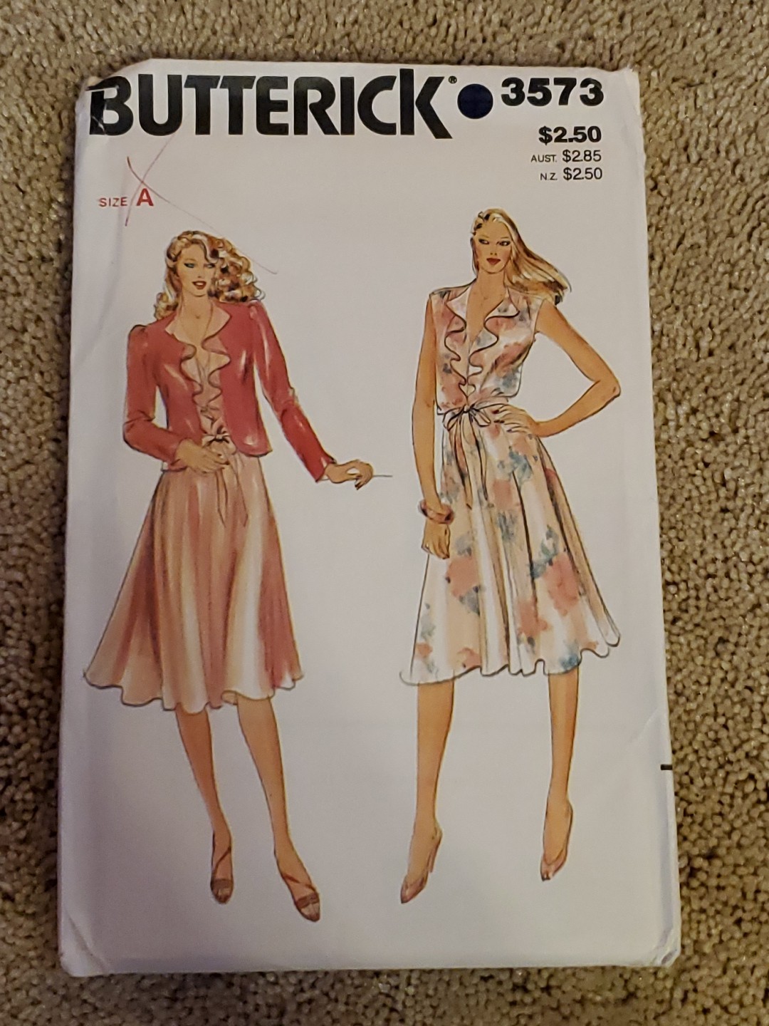 Butterick 3573 Misses’ Dress & Jacket Size 8-10-12 Sewing Pattern UNCUT FF