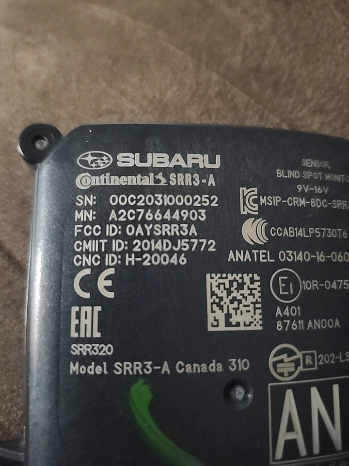 SUBARU BLIND SPOT RADAR (A2C76644903)