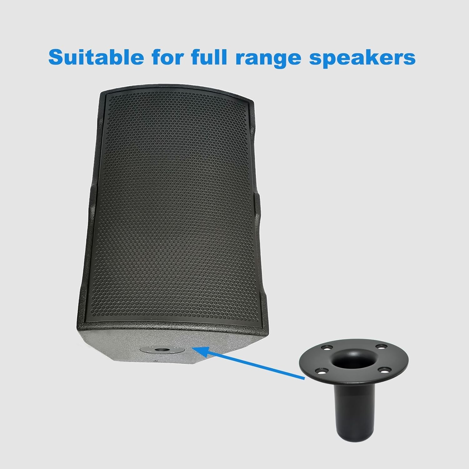 Black Speaker Pole Mount Bracket Heavy Duty Iron 2 Pack for PA DJ Karaoke