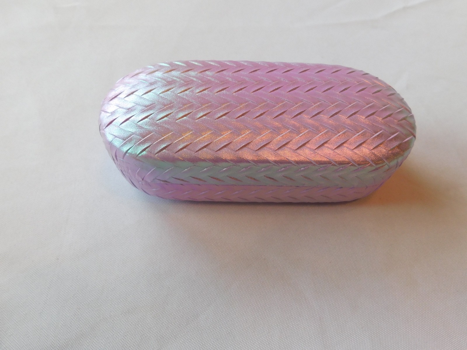 Eyeglass Case for Eyeglasses Braided Shimmering Pink 6.75" X  3" X 1.75" NWOT