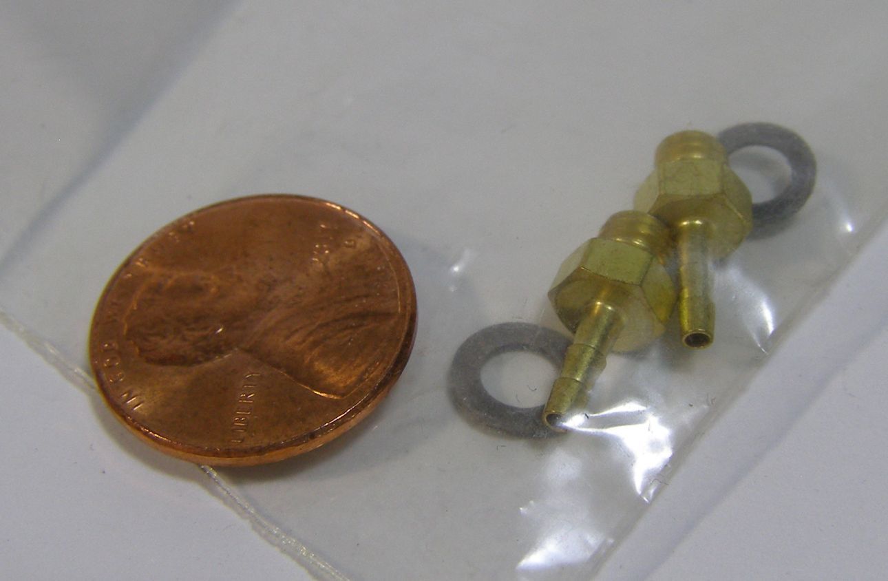 UNKNOWN BRAND 3 PACKS OF 2 SMALL BRASS MINI-AIR FITTINGS WITH GASKETS A-43