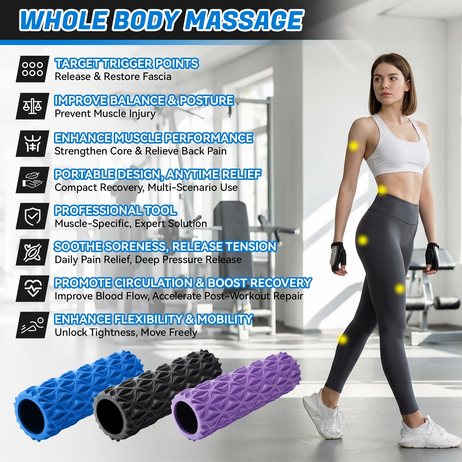 Foam Roller High Density Deep Tissue Massager for Muscle Massage
