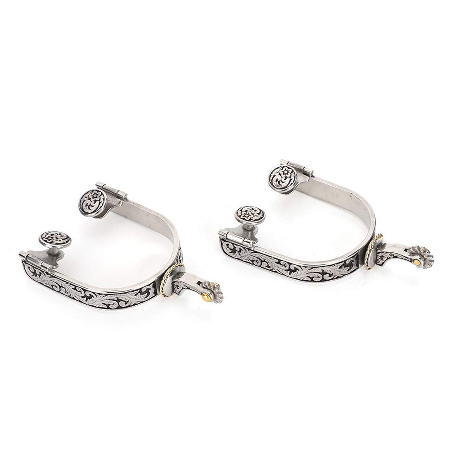 Stainless Steel Horse Spurs 2PCS Western | Small Wheel No Harm, Leg Control f...
