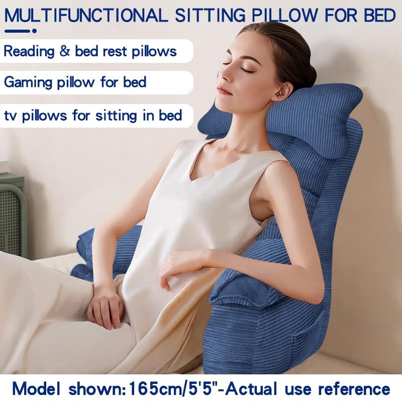 YDCEULARDOH Reading Pillow Large – 7.71 lbs (For users 5'4"), Dark Blue